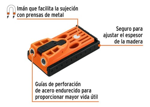 Plantilla Carpintero Uniones Ocultas PuLG Y Mm Truper 102596 Color Naranja