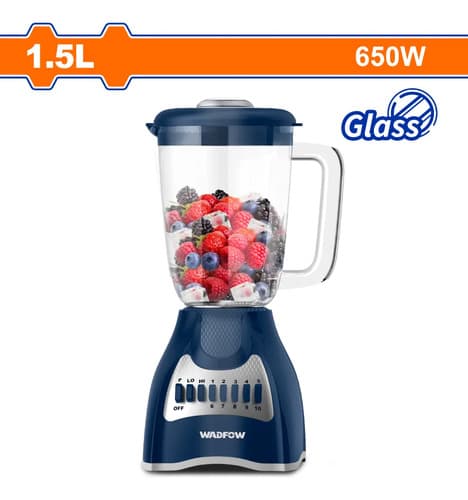 Licuadora 1.5l 650w Jarra De Vidrio 10 Velocidades Wzz4511a Azul Marino