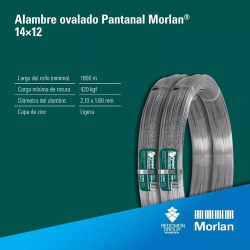 Alambre Morlan Acero 14/12 Precio Por Rollo Entero Plateado