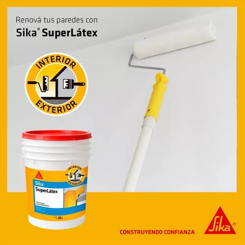Pintura Látex Lavable Antihongo Superlatex Sika - 20+4 Lt Blanco Mate