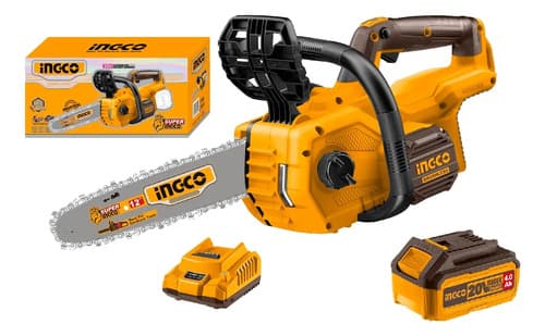 Motosierra 20v 12 Con 2 Bat 4ah Y Carg Ingco Cgsli201286 Color Amarillo
