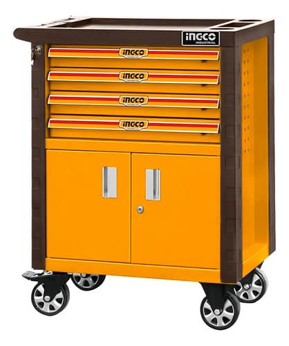 Caja Herramientas Ingco Metalica 765x465x976 Mm 4 Bandejas Color Amarillo