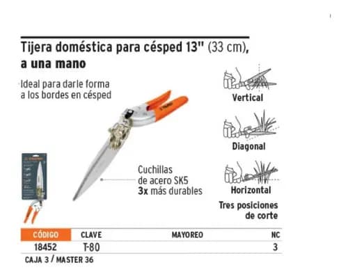 Tijera Para Poda Doméstica 13'' Truper 18452 Color Naranja