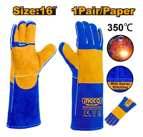 Guantes De Cuero Para Soldar Hgvw04 Azul