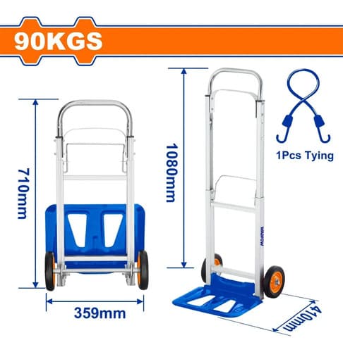 Carro Carga Plegable Hasta 90kg Wwb9a09 Wadfow Azul