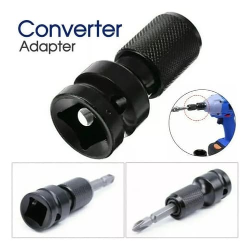 Adaptador Para Llave De Impacto 1/2'' A 1/4 Hembra Hexagonal Negro