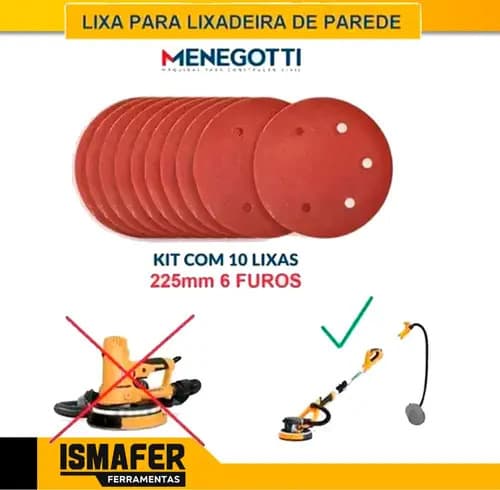 Pack De Lijas De Fibra Menegotti En Disco Para Mampostería Con Velcro (10 Unidades)