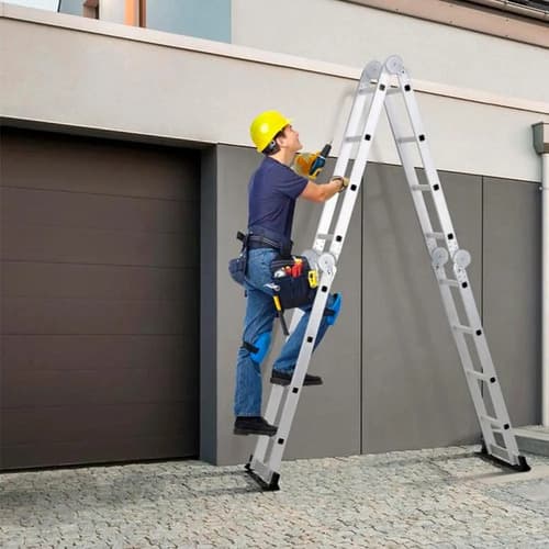 Escalera Andamio Aluminio 3.4 Mts 12 Escalones Premium