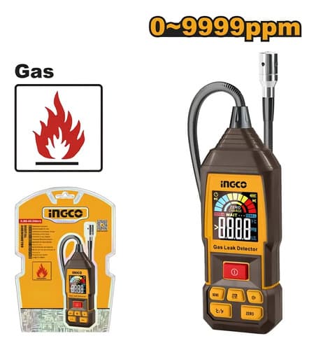 Detector Medidor Fugas De Gas Butano Propano Metano Ingco Marrón
