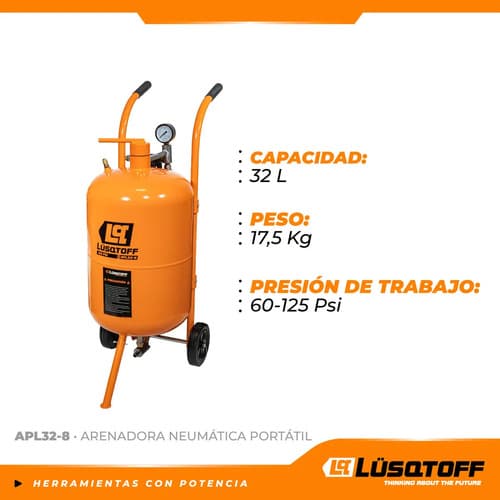 Lusqtoff Apl32-8 Arenadora Neumática Portatil 32 L