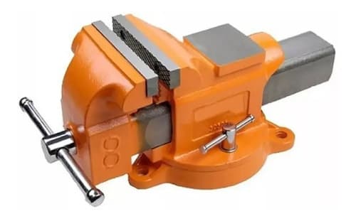 Morsa De Banco Base Giratoria Con Yunque Numero 4 Lusqtoff Naranja