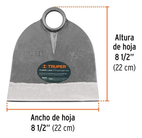 Azada Acero Forjado Uso Agricola 2.1 Lb Sin Cabo Truper