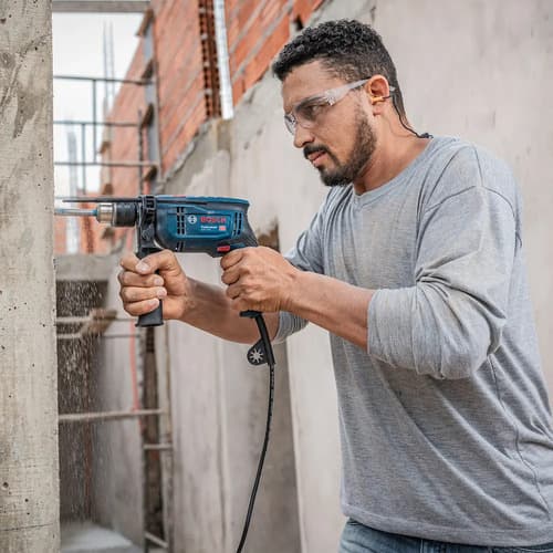 Taladro Percutor Atornillador Eléctrico De 13mm Bosch Gsb 13 Re - 0 601 2b8 0e0 + Accesorios Con Caja De Cartón Azul 60hz