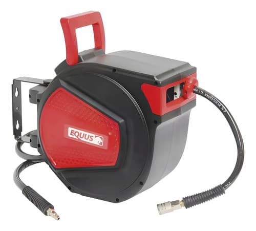 Manguera Con Carretel Retráctil Equus P/ Aire Comprimido 15m Rojo