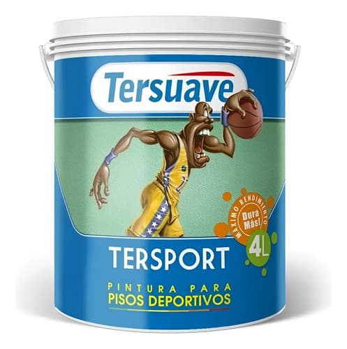 Pintura Pisos Deportivos Tersuave Latex 4 Lt Acabado Mate Color Azul