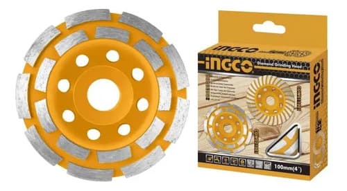 Disco Copa Desbaste Diamantado 125mm Pared Cgw021251 Ingco Amarillo