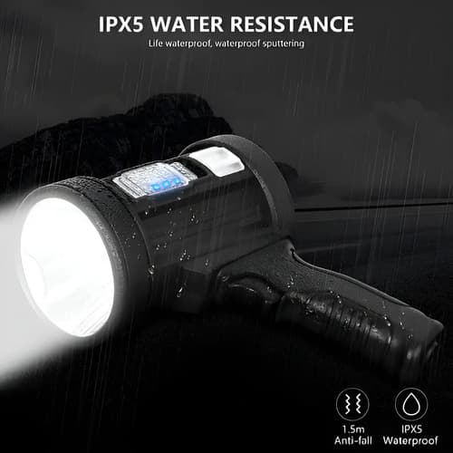 Foco Recargable Led Luz Panel Solar Linterna Caza Color De La Linterna Negro Color De La Luz Blanco