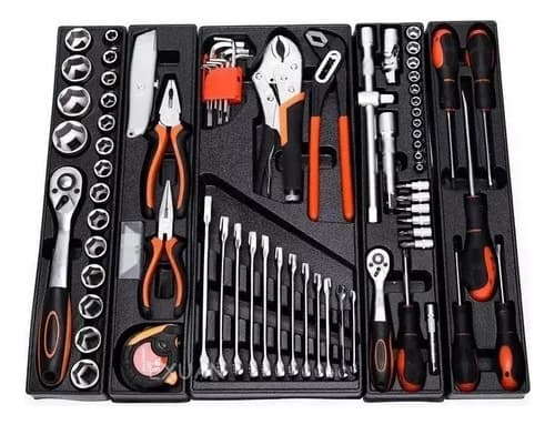 Caja De Herramientas Generac Set 85 Pieza Plegable 5 Niveles Metal Color Naranja