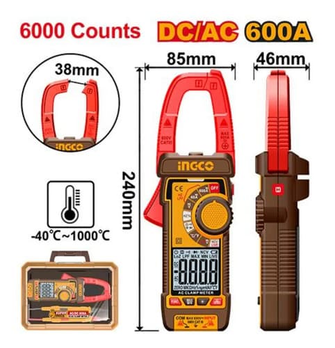 Pinza Amperimétrica Cc/ca Dcm66002 Ingco