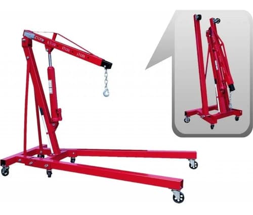 Guinche Pluma Hidráulica Grua Plegable - 2 Toneladas Rojo