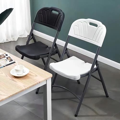 Silla Plegable De Metal Y Pvc Blanca Blanco