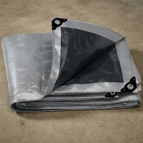 Lona Truper Lt-612 Uso Rudo Reforzada 6 X 12 M Gris Proteccion Uv