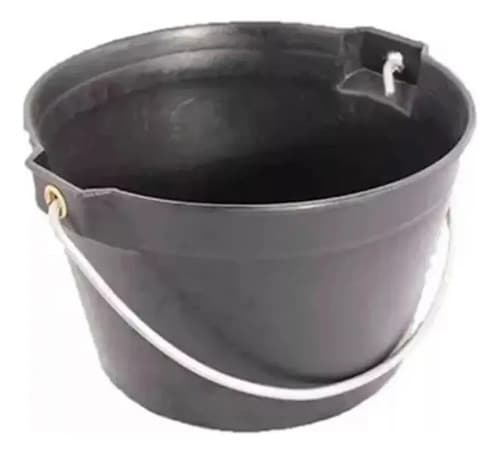 Balde Económico Reforzado Negro Ideal Para Obra Albañil Negro
