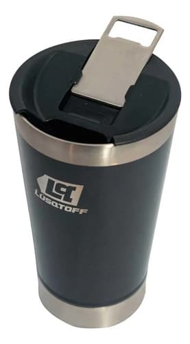 Jarro Vaso Termico Con Tapa 530 Ml Acero Inoxidable Lusqtoff Color Negro Negro