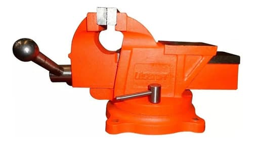 Morsa De Banco Base Giratoria 5 Pulgadas Y Yunque Lusqtoff Naranja