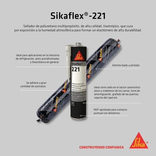 Sellador Sika 300cc Sikaflex 221 Color Gris