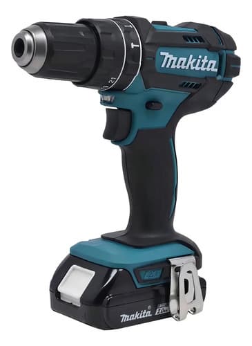 Taladro Percutor Atornillador Inalámbrico De 13mm Makita Dhp482rae + Accesorio Turquesa