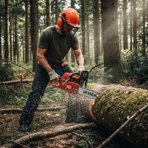 Motosierra Nafta Hessen Promaster 20 PuLG Rojo Jardinería 3hp