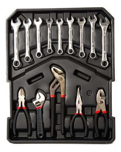 Carro Mesa Porta Herramientas Gabinete Con 130 Accesorios Negro
