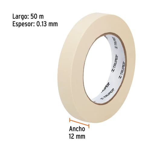 Cinta Masking Tape Truper® 1/2' X 50 M, Uso General, 12589