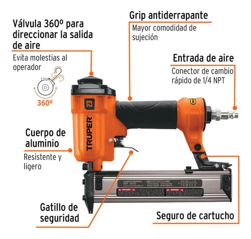 Pistola De Clavos Clavadora Neumática Profesional Calibre 23