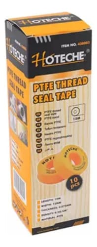 Paquete De 10 Cinta De Teflon 1/2 12mm Hoteche