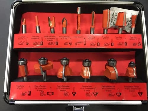 Kit De Fresas Tupi Router Para Madera X 15 Piezas + Maletin
