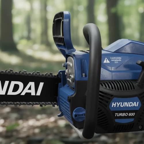 Motosierra A Nafta Hyundai 52 Cc Turbo 600 2.5 Hp 20 Pul Rex Color Azul Y Negro Azul/negro