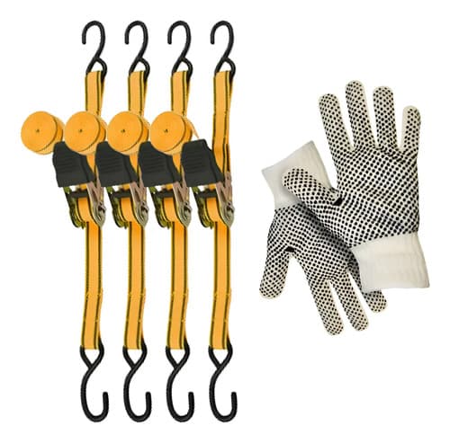 Cinta Catraca Tolsen 25mmx5m Poliéster 225-450dan 4 Unidades Naranja Con Negro