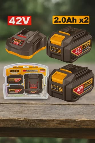 Set X2 Baterias 2.0ah + 1 Cargador 42v P42m Ingco Fbcpm20221
