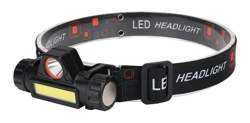 Linterna Táctica Led Vincha Recargable 2000 Lm Alcance 150m Usb Blanco Negro
