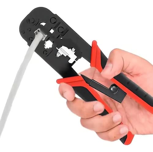 Pinza Corte Universal Tolsen Para Cables De Red Y Teléf Negro Con Naranja Y Gris