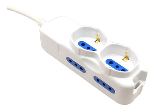 Zapatilla Alargue Led Life Con 2 Tomas Schuko Y Cable De 3m Blanco