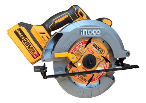 Sierra Circular Inalámbrica 7 1/4 Con Bat 4.0ah Y Cargador Color Amarillo Frecuencia Naranjo Ingco Industrial Csli1851
