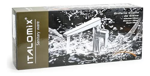 Grifo Monocomando 20cm Negro Pared Italomix Lh3257