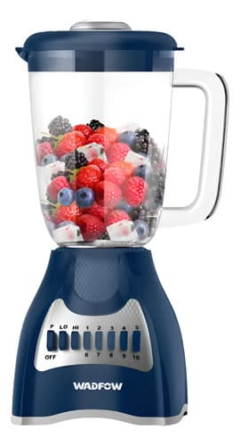 Licuadora 1.5l 650w Jarra De Vidrio 10 Velocidades Wzz4511a Azul Marino