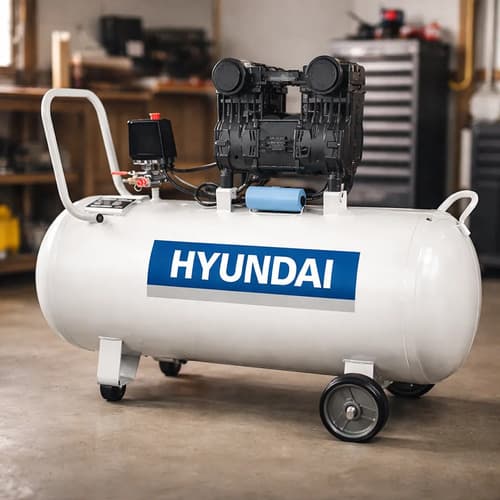 Compresor De Aire Eléctrico Hyundai Hyoc100 100l 5.5hp Blanco Monofásica