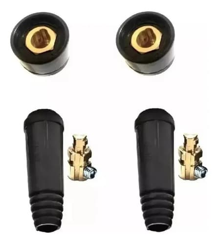 Kit De Conectores De Soldadura De 9 Mm Con Inversor De 4 Ganchos Con Electrodos De Plasma Mig Tig De 2 Machos Y 2 Hembras