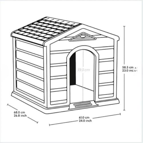 Casa Para Perros Razas Pequeñas Rimax 68x58x61cm Beige/verde Oscuro