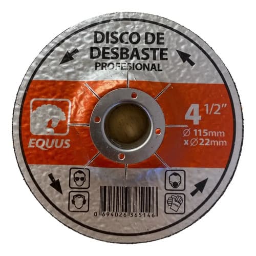 Discos De Desbaste Equus 4 1/2 Caja X 5 Unidades Naranja